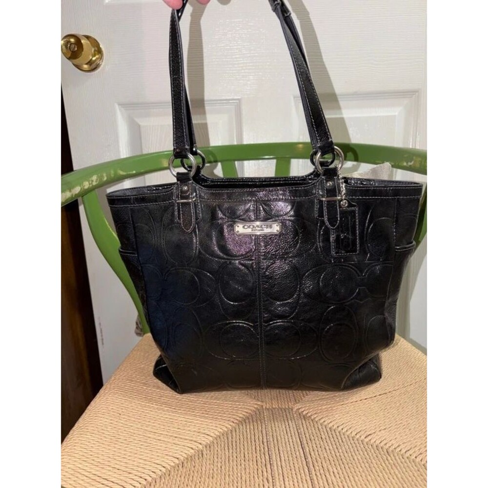 Coach Vintage Black Patent Leather Tote